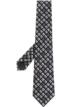 Armani Men Bow Ties - Monogram-print silk tie