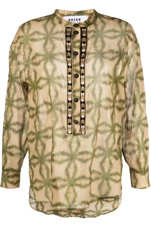 Bazar Deluxe Embroidered-placket detail blouse
