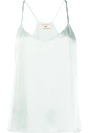 Twin-Set Logo-plaque satin top