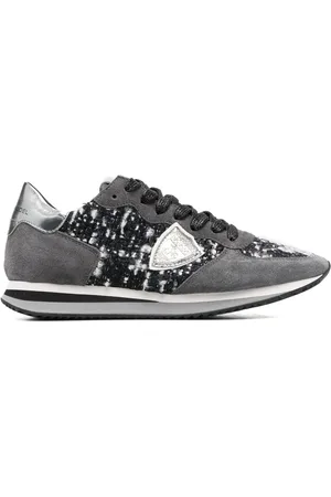 Philippe model Tweed-detail lace-up sneakers