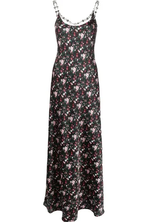 Paco rabanne Floral-print chain-link maxi dress