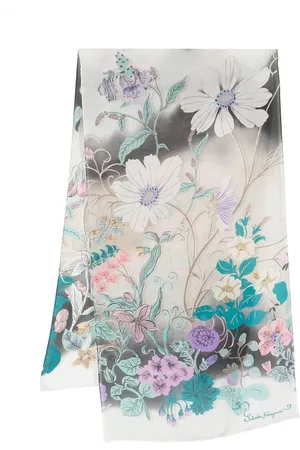 Salvatore Ferragamo Women Scarves - Floral-print silk scarf