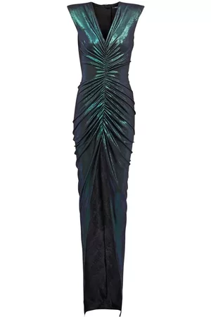 Balmain Glittered ruched dress