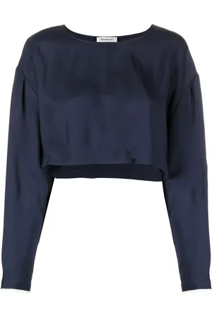 There Was One Long-sleeved cropped blouse