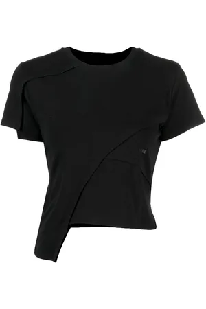 HELIOT EMIL Logo-print asymmetric T-shirt