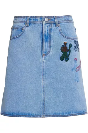 Marni Embroidered-detail denim skirt