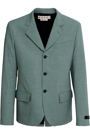 Marni Grid-check single-breasted blazer