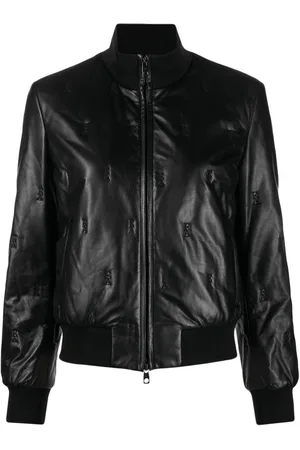 Emporio Armani Travel Essential leather bomber jacket