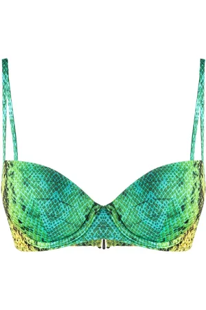 Noire Swimwear Snakeskin-print bikini top