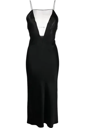 Stella McCartney Sheer-panel open-back midi dress