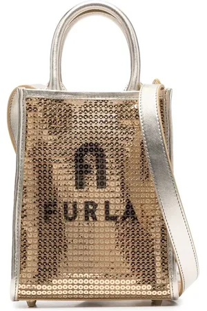 Furla Logo-print sequin tote bag