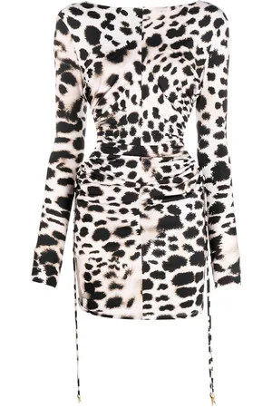 Roberto Cavalli Leopard print cut-out minidress