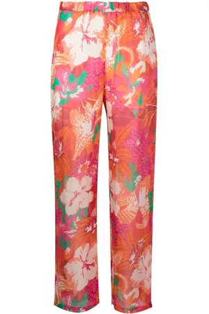 Msgm Floral-print wide leg trousers