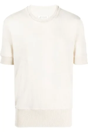 Maison Margiela Ripped-edge knitted T-shirt
