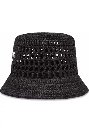 Prada Men Hats - Logo-embroidered woven bucket hat