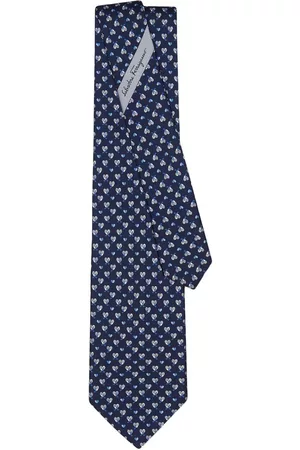 Salvatore Ferragamo Men Bow Ties - Heart-print silk tie