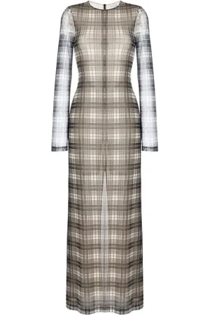 ROSETTA GETTY Plaid-check print maxi dress