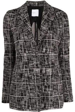ROSETTA GETTY Etched plaid pattern blazer