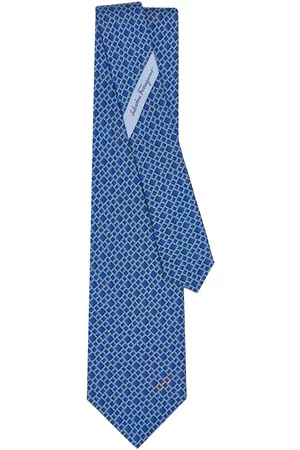 Salvatore Ferragamo Men Bow Ties - Rebus-print silk tie
