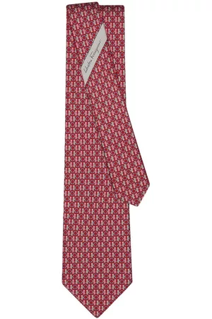 Ferragamo Men Bow Ties - Teddy bear-print silk tie