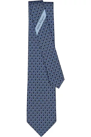 Ferragamo Men Bow Ties - Gancini-print silk tie