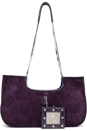 VERSACE Medusa Head suede shoulder bag