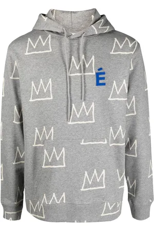 Etudes Crown-print logo-patch hoodie