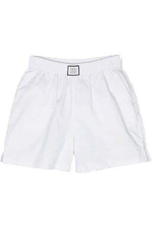 DOUUOD KIDS Logo-patch cotton shorts
