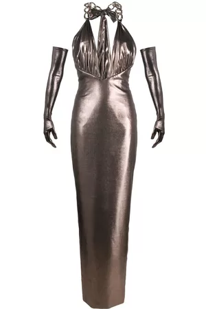 JEAN-LOUIS SABAJI Metallic-effect sleeveless maxi dress