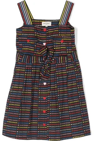 Sonia Rykiel Enfant Logo-print belted dress