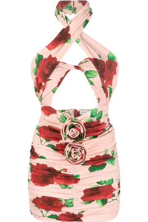 MAGDA BUTRYM Floral-print cut-out minidress