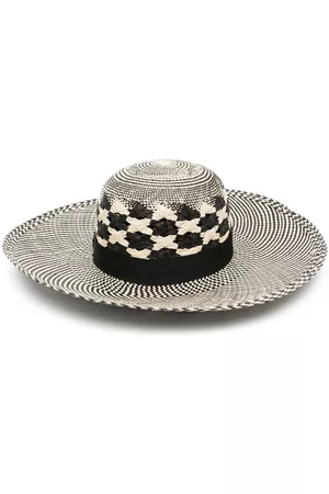 Borsalino Women Hats - Panama black and white hat