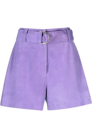 Stand Studio Neon violet suede shorts