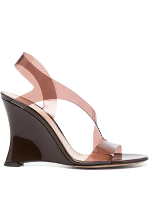 Gianvito Rossi 100mm transparent wedge sandals