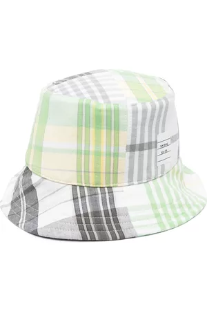 Thom Browne Men Hats - Checked cotton bucket hat