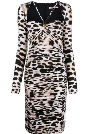 Roberto Cavalli Leopard-print ruched dress