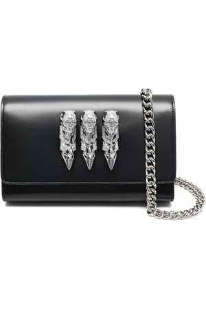 Philipp Plein Skull-ring leather shoulder bag
