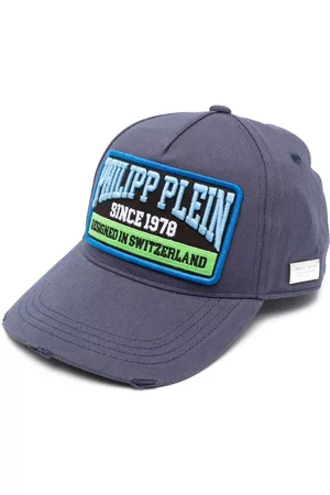 Philipp Plein Logo-patch distressed cotton baseball cap