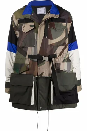 SACAI Camouflage-print hooded coat