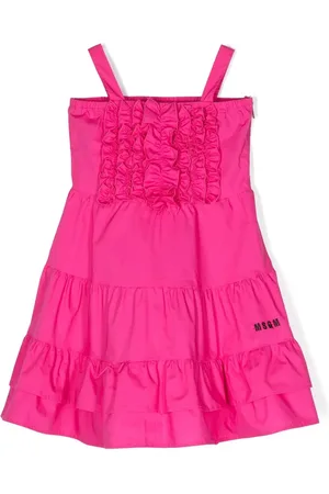 Msgm Panelled ruffled-trim dress