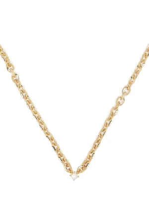 Lizzie Mandler 18kt yellow XS Knife Edge diamond necklace