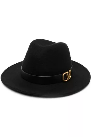VALENTINO Black VLOGO Fedora Hat