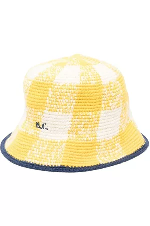 Bobo Choses Gingham-check knitted bucket hat