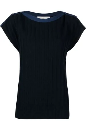 PRINGLE OF SCOTLAND Ribbed-knit short-sleeved T-Shirt