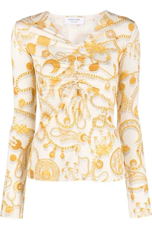 Marine Serre Ornament Moon-print long-sleeve top