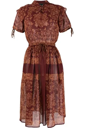 Jean Paul Gaultier 1980s abstract-print midi dress