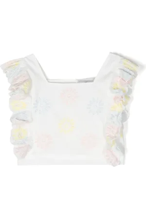 Stella McCartney Embroidered ruffle top