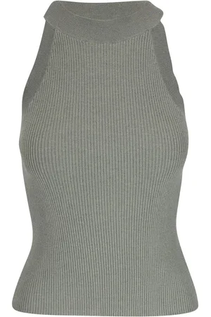 Brunello Cucinelli Ribbed-knit sleeveless top