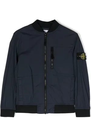 Stone Island Logo-patch zip-up bomber jacket