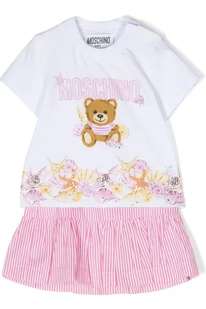 Moschino Stripe-print ruched skirt